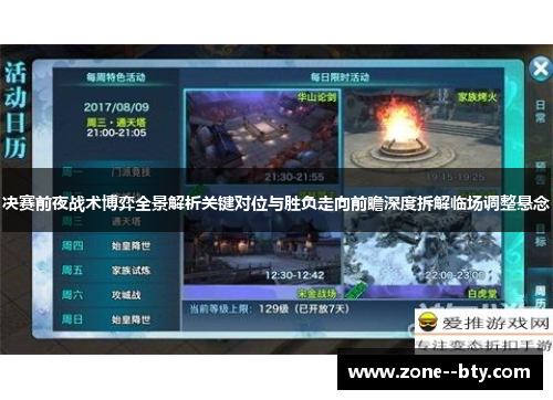 决赛前夜战术博弈全景解析关键对位与胜负走向前瞻深度拆解临场调整悬念 决赛前夜战术博弈全景解析关键对位与胜负走向前瞻深度拆解临场调整悬念